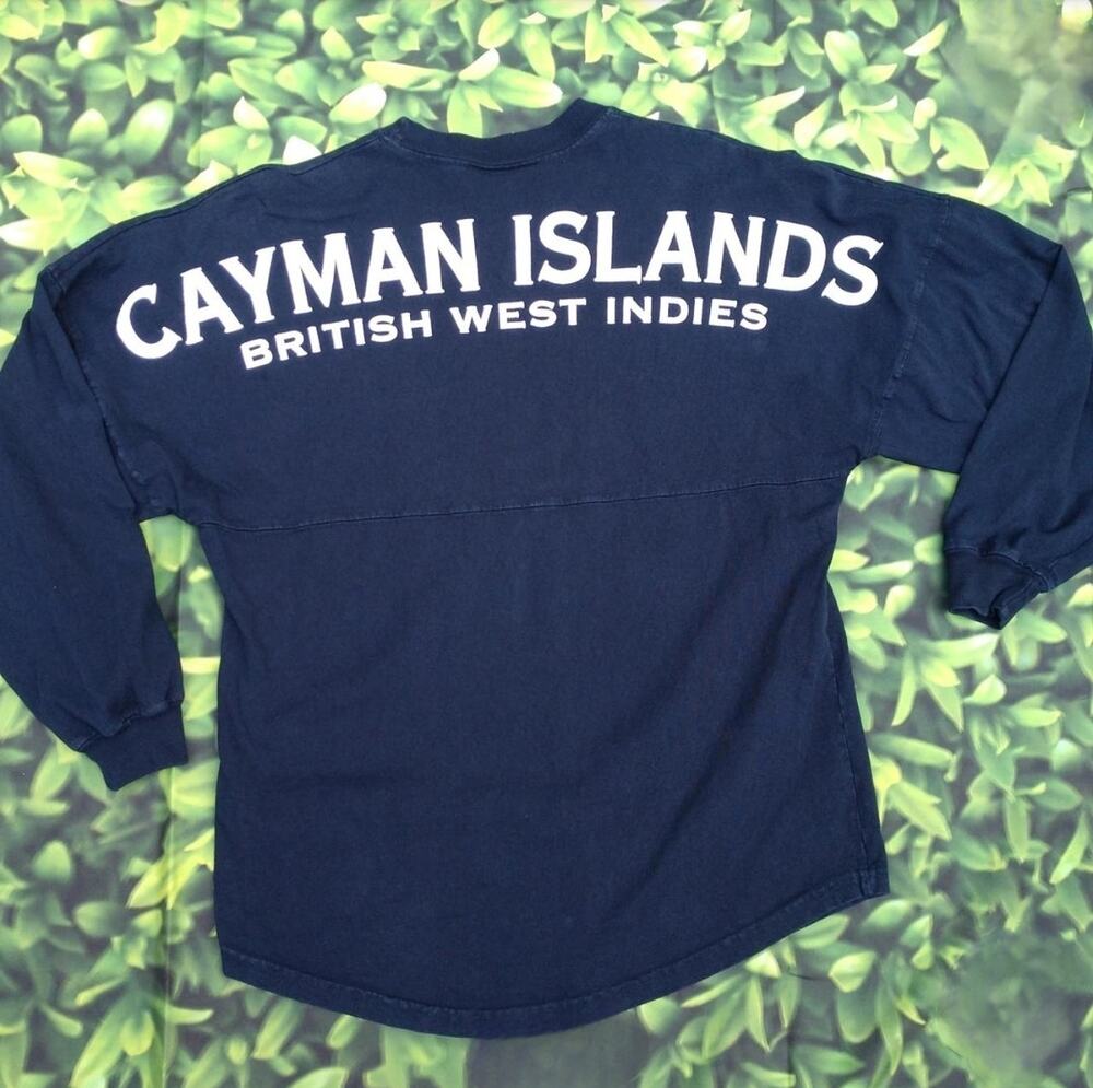 Cayman Islands Spirit Activewear Navy Futball Fitted Sweatshirt size Small